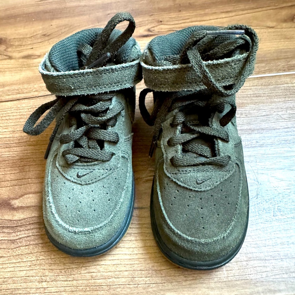 Nike Kids Olive Suede High-Top Sneakers